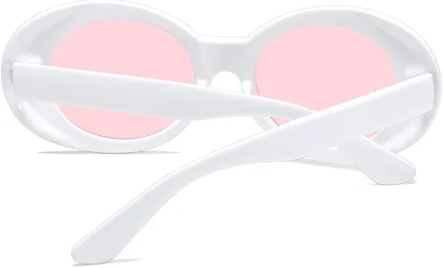 Vista 6 de aisswzber Clout Goggles ovaladas Mod Retro Vintage Gafas de sol Kurt Cobain Round Sun Glaases