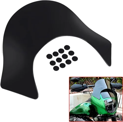Vista 2 de Protector de parabrisas de carenado de labios negro compatible para Harley Dyna Sportster Softail