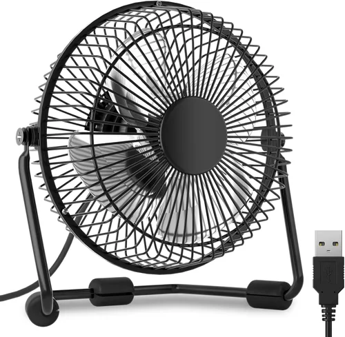 Vista 11 de mollie Ventilador de escritorio USB recargable pequeño de 8 pulgadas, funciona con pilas, con velocidades para el hogar, oficina, dormitorio, mini
