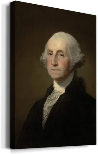 Vista 2 de Renditions Gallery George Washington - Arte de pared de retrato presidental, decoración en lienzo de alta calidad con envoltura de galería, listo