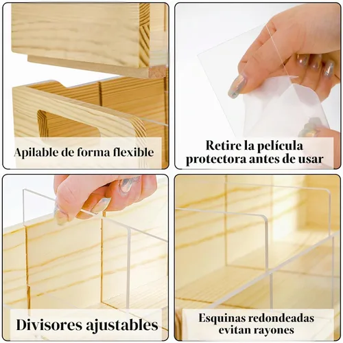 Vista 3 de ZAVOOS Organizador de bolsas de té de 3 niveles con divisor acrílico, 15