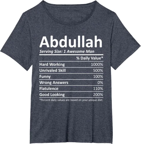Vista 35 de ABDULLAH Nutrition Funny Birthday Personalizado Nombre Regalo T-Shirt Negro