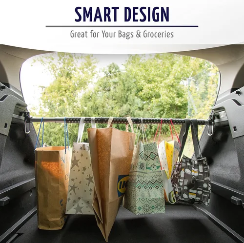 Vista 6 de Zone Tech – barral para ropa para auto - barral para ropa expansible calidad premium