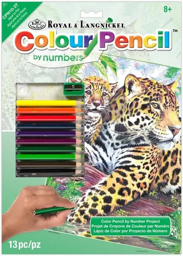 Vista 8 de Kit de lápiz de color por números, 8.75 x 11.75 pulgadas, dinosaurio Fun