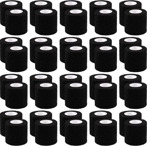 Vista 11 de BQTQ 40 rollos de vendaje autoadhesivo, vendaje negro de 1 pulgada, vendaje autoadhesivo para esguinces de hinchazón de muñeca y tobillo