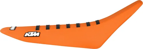Vista 2 de Enjoy Mfg Funda de asiento, compatible con KTM SX SXF 2007-2010, todas las costillas naranjas/negras #73 Todas las costillas naranjas y negras