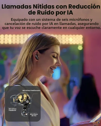 Vista 8 de TOZO Auriculares inalámbricos con cancelación activa de ruido NC20 Pro Negro tinta