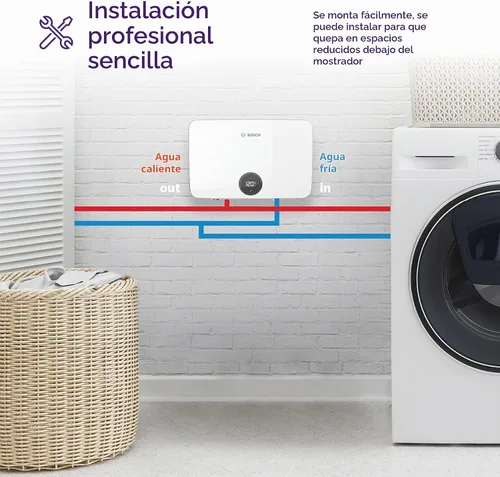 Vista 4 de Bosch Thermotechnology Tronic 6100 - Calentador de agua eléctrico sin tanque, 18 kW, color blanco
