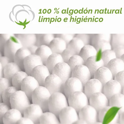 Vista 4 de 800 Hisopos de Algodón de Bambú - Bastoncillos de Algodón Orgánico Natural con Puntas Dobles, Hipoalergénicos, Hisopos Biodegradables para Limpieza