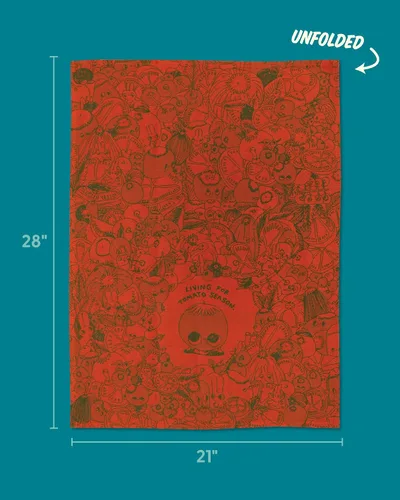 Vista 2 de Blue Q Toalla de cocina divertida - Toallas de cocina tejidas de jacquard - Temporada de tomate