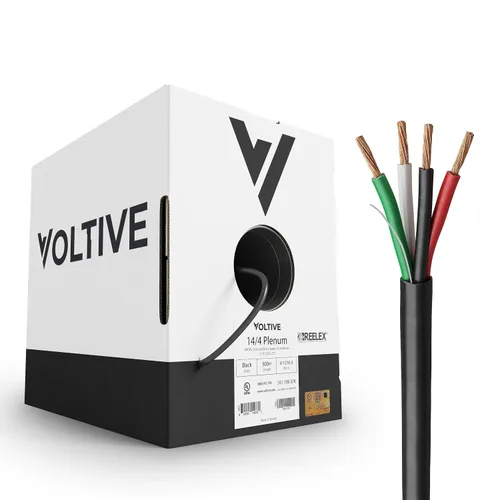 Vista 25 de Voltive Cable de altavoz 12/2, Plenum CL3P, blanco, 500 pies - 12 AWG, 2 conductores, cobre trenzado sin oxígeno, listado UL - V-1214-2