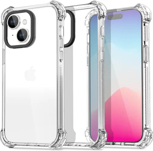 Vista 19 de AICase Funda Rebote Rosa Neón Brillante Compatible con iPhone 15, Transparente a Prueba de Impactos Resistente a Golpes Linda Femenina Adolescente