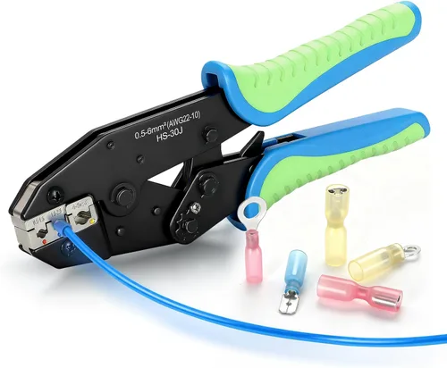 Vista 3 de Crimpadora de terminales de cable de trinquete,Herramienta de prensado para conectores termorretráctiles,Alicates de prensado Deutsch Herramientas
