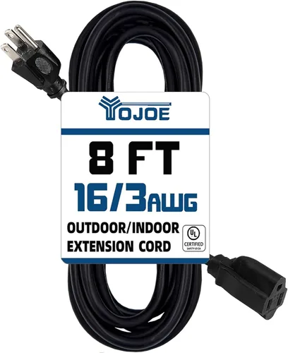 Vista 13 de YOJOE Cable de Extensión, Cable de Alimentación de 3 Clavijas 13A Resistente a la Intemperie, Cable de Extensión Marrón de Servicio Pesado Calibre