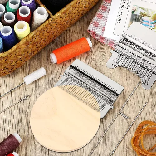 Vista 2 de Pequeño telar Speedweve - Mini telar de madera para tejer, práctico telar de retorcimiento, telar reparador, telar de tejer para manualidades, tejer
