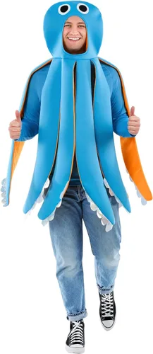 Vista 5 de Fun Shack Disfraz de pulpo para adultos, disfraz de Halloween de pulpo, disfraz de criatura marina para adultos, disfraz de pulpo para adultos, Pulpo