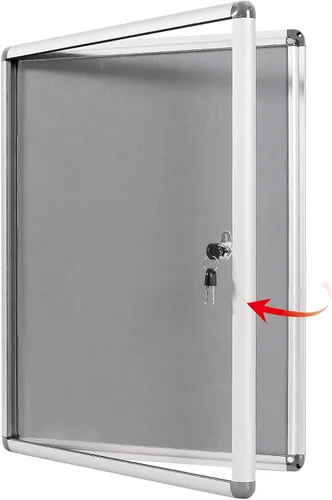 Vista 12 de SWANCROWN - Tablero de anuncios con cerradura a prueba de manipulaciones y cerrado para hogar, oficina y escuela, montado en la pared, de tela azul
