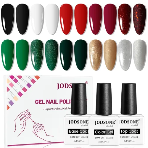 Vista 15 de JODSONE - Juego de 100 esmaltes de uñas de gel (5 ml cada uno) con capa base que no se limpia, capa de base que se borra y capa superior mate