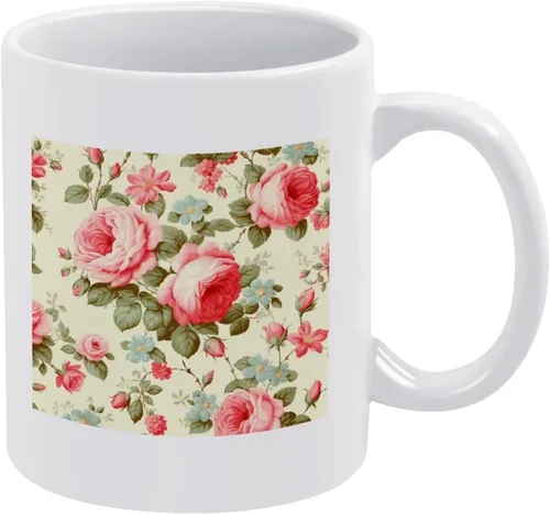 Vista 13 de Tazas de café vintage Shabby Chic Rose con diseño de flores antiguas, taza de cerámica divertida y única para cumpleaños, Día de la Madre, ideas
