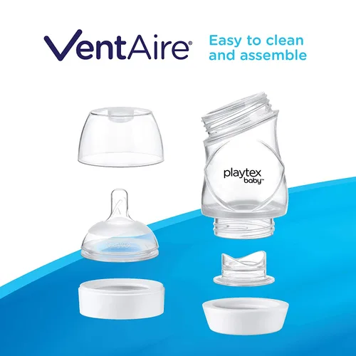 Vista 9 de Playtex Baby VentAire biberón completo para el confort del estómago, 9 oz (3 unidades), biberones anticólicos y antirreflujo para recién nacidos