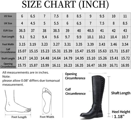 Vista 6 de Vepose - Botas de equitación 49 para mujer, botas altas hasta la rodilla, botas de pantorrilla con hebilla
