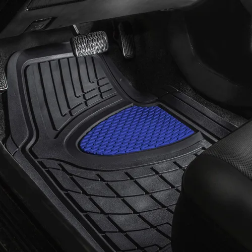 Vista 4 de Alfombrillas para piso de automóvil FH-F11322 de FH GROUP, ultrarresistentes, goma de primera calidad, recortables, Azul
