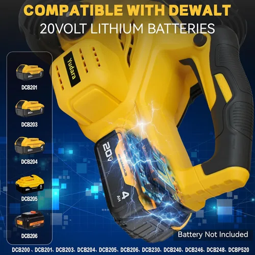 Vista 2 de Motosierra inalámbrica sin escobillas de 12 pulgadas para batería Dewalt de 20 V MAX, motosierra eléctrica sin escobillas de 12 pulgadas con bloqueo