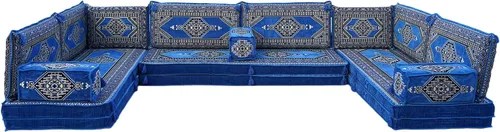 Vista 66 de arabicsofa Cojines de piso árabe en forma de U – Sofá tradicional Majlis con sofá otomano
