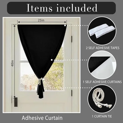 Vista 6 de Cortina opaca adhesiva, tratamiento completo de ventana de oscuridad para oficina en casa