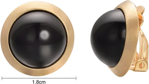 Vista 29 de Yoursfs Clip on Earrings for Women Round Faux Pearl Earrings Clipon 18K Gold Plated Non Pierced Earring Jewelry