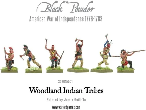 Vista 3 de Warlord Games Woodland Indians Tribe - Miniaturas de plástico a escala de 1.102 in para polvo negro altamente detallado Guerra de Independencia