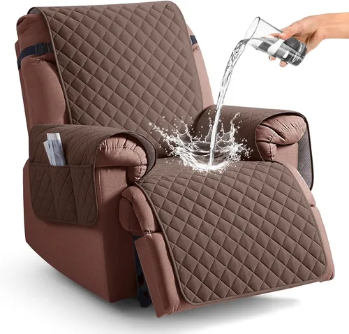 Vista 28 de KinCam Funda 100% impermeable para silla reclinable, fundas de sofá reclinable para mascotas, perros, funda de sofá reclinable, protector de muebles