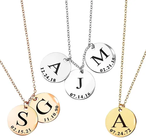Vista 4 de MignonandMignon Personalized Initial Necklace for Women, Gift for Mom, Custom Kids Name Jewelry, Unique Gifts for Teen Girls, Birthdays, and