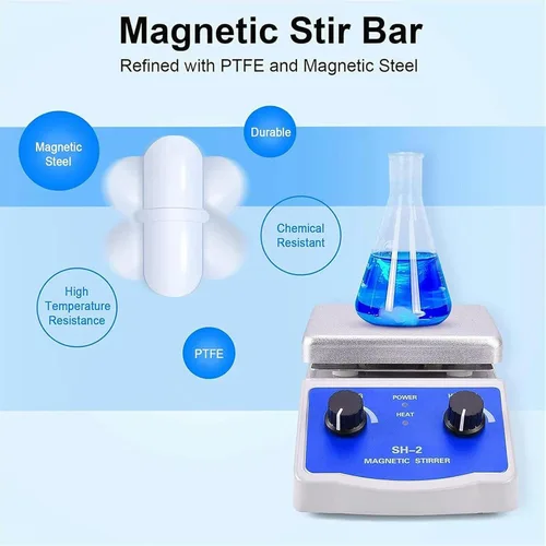Vista 3 de Magnetic Stirrer, 0-1600R/Min Magnetic Heated Stirrer Mixer, Laboratory Constant Temperature Heating Hot Plate for School, Classroom, Scientific