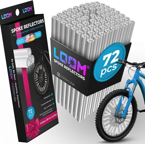 Vista 9 de LOOM® Juego de reflectores de radios para bicicleta, 36 piezas, clips reflectantes de alta calidad de 3.1 in para bicicletas, fundas de radios