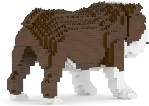 Vista 4 de JEKCA Bulldog inglés 01S-M01 Bloques de construcción de plástico para perros Edad 14+ Marrón