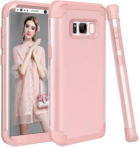 Vista 9 de Funda de teléfono para Samsung Galaxy S8 Plus, cubierta dura, a prueba de golpes, silicona suave, híbrida, tres capas, resistente, accesorios