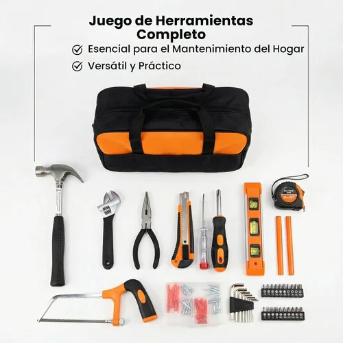 Vista 2 de Kit de herramientas para el hogar, kit de herramientas para mujer, para el hogar, apartamento, dormitorio y oficina. Juego de herramientas