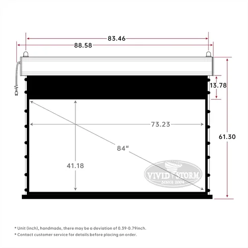 Vista 2 de VIVIDSTORM - Pantalla de cine de PVC blanco perforado transparente para el hogar, pantalla de montaje en techo, compatible con proyector ordinario