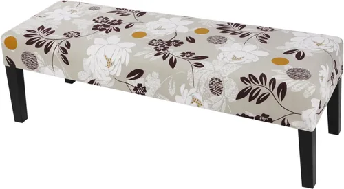 Vista 14 de SearchI Funda elástica para banco de comedor, lavable y duradera, fundas de asiento rectangulares para comedor, sala de estar, cocina (rejilla beige)