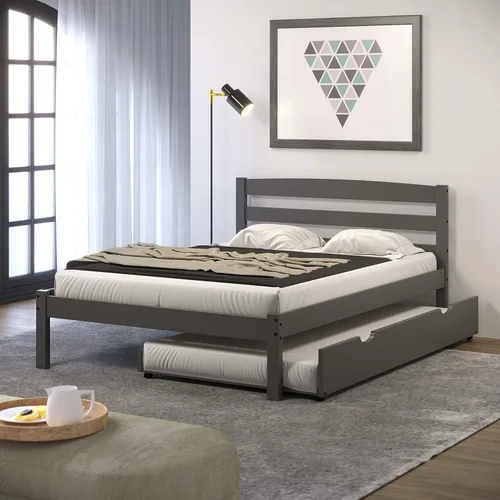 Vista 2 de Donco Kids Cama Econo Full con cama nido acabado gris oscuro