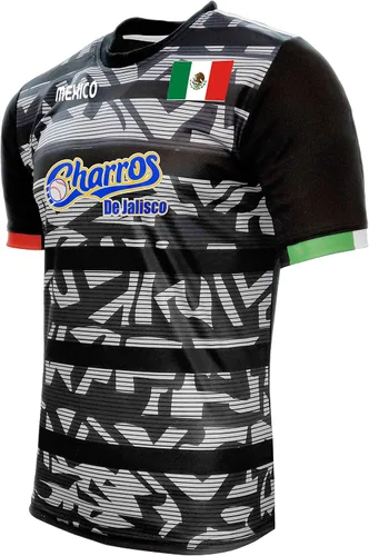 Vista 2 de Jersey México Charros de Jalisco 100% Poliéster BlackGrey_Hecho en México