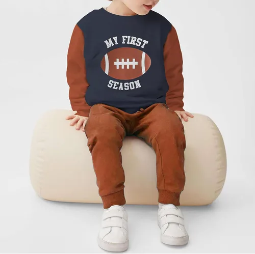 Vista 2 de Conjunto de 2 piezas de sudadera de manga larga para bebé niño y niño pequeño, 2 piezas, ropa de otoño e invierno