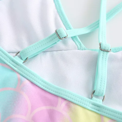 Vista 6 de HowJoJo - Traje de baño hawaiano de una pieza con volantes para niñas