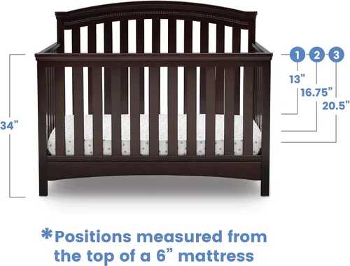 Vista 14 de Delta Children Emerson - Cuna convertible 4 en 1, certificado Greenguard Gold, chocolate negro