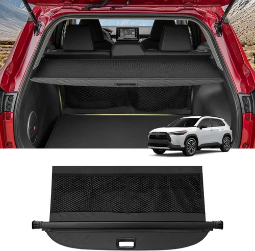 Vista 64 de Powerty - Cubierta de carga para Toyota RAV4 2013-2018, accesorios de cuero