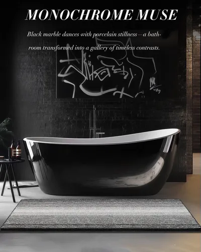 Vista 6 de Alfombras de Baño Grandes Antideslizantes de Chenilla - Alfombra de Baño para Ducha Suave Absorbente de Agua - Alfombra de Baño Delante de Bañera
