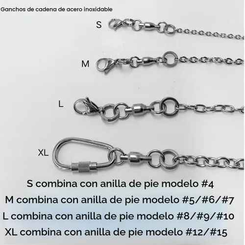 Vista 4 de Cadena de pie de pájaro cuerda de entrenamiento de acero inoxidable volador con correa de cuero para muñeca de loro al aire libre, anillo