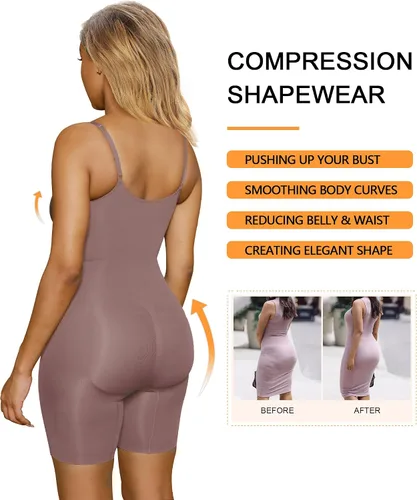 Vista 5 de SHAPERX Faja moldeadora para mujer, body con control de abdomen, levantador de glúteos, pantalones cortos moldeadores de cuerpo
