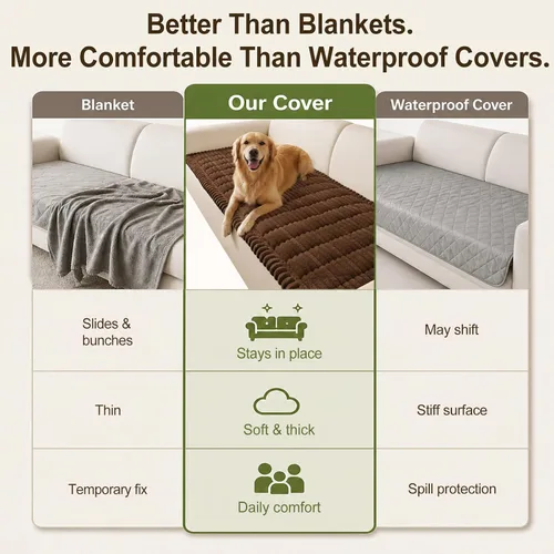 Vista 7 de decorUhome Funda de sofá para perros, funda antideslizante y mullida para sofá, para asiento, respaldo y reposabrazos, protector de sofá suave